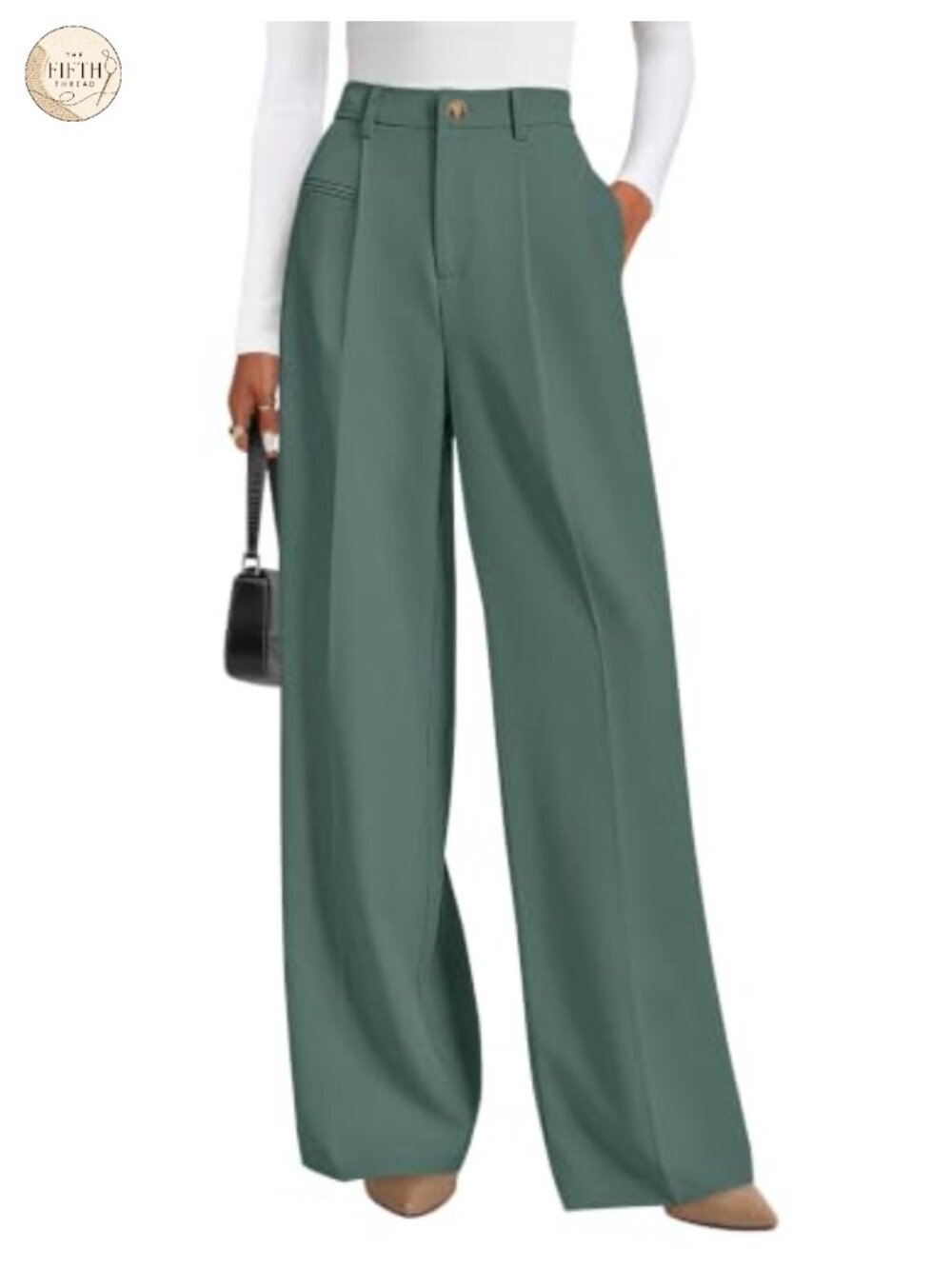 Wide Leg High Waist Trousers Business Casual Dress Pants Work Slacks